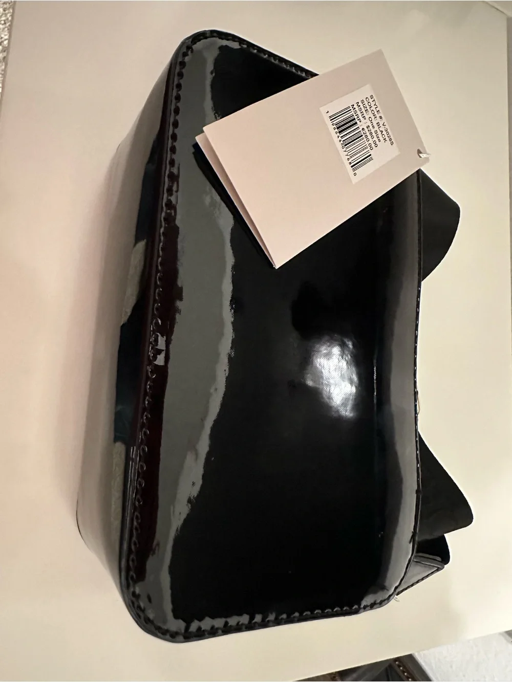 Valentino Garavani Black Patent Leather Stud Belt Bag with Gold Hardware